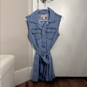 Light Blue Denim Sleeveless Dress